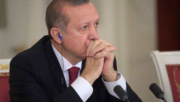 Президент Турции Реджеп Тайип Эрдоган на заседании Совета сотрудничества высшего уровня между РФ и Турцией - اسپوتنیک ایران  