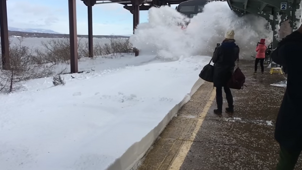 قطاری در نیویورک مردم را برف باران کرد (ویدئو) - اسپوتنیک ایران  