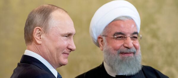 Президент РФ В. Путин встретился с президентом Ирана Х. Рухани - اسپوتنیک ایران  