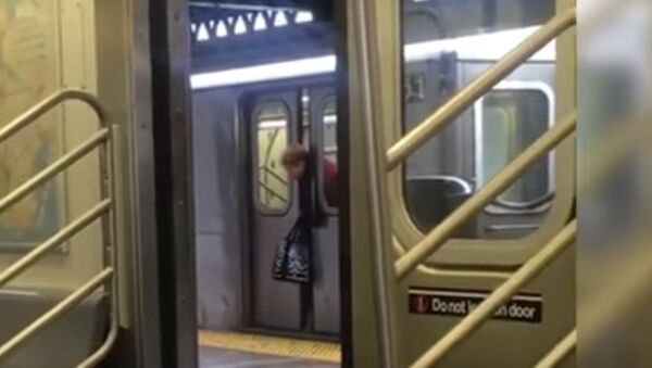 واکنش بی تفاوت مسافران به گیر کردن یک زن، میان درهای مترو نیویورک (ویدئو) - اسپوتنیک ایران  