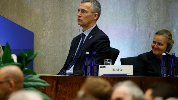 Генеральный секретарь НАТО Йенс Столтенберг во время пленарного заседания в Госдепартаменте США - اسپوتنیک ایران  