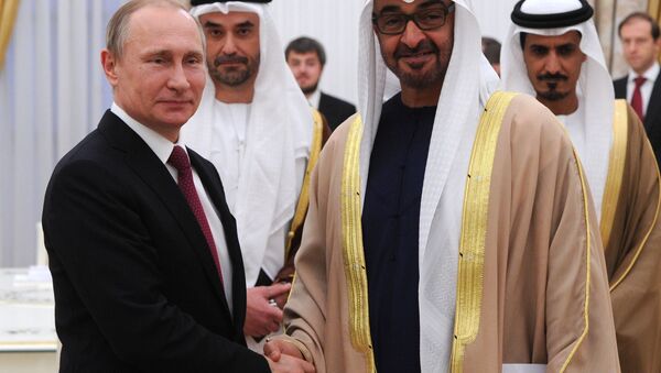 Президент России Владимир Путин и наследный принц Абу-Даби Мухаммед Бен Заид Аль Нахайян во время встречи в Кремле - اسپوتنیک ایران  