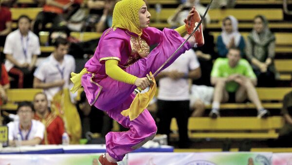Иранская ушуистка Хания Раджаби во время выступления на Wushu World Championships в Индонезии - اسپوتنیک ایران  