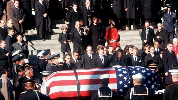 John F. Kennedy's Funeral Robert Kennedy and Ted Kennedy with Jackie Kennedy - اسپوتنیک ایران  
