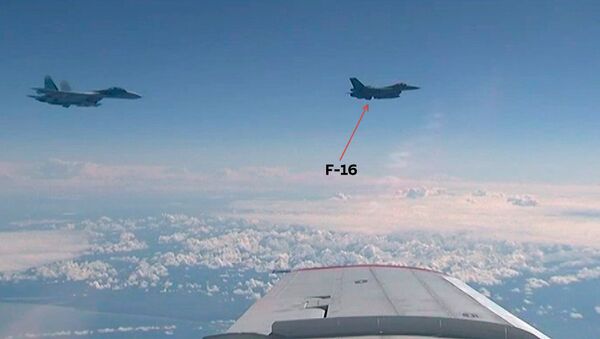 نزدیک شدن جنگنده اف 16 به هواپیمای وزیر دفاع روسیه - اسپوتنیک ایران  