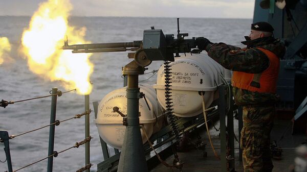 Учения на тяжелом атомном ракетном крейсере Петр Великий в Норвежском море - اسپوتنیک ایران  