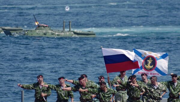 Военнослужащие во время празднования Дня Военно-морского флота России в Севастополе - اسپوتنیک ایران  