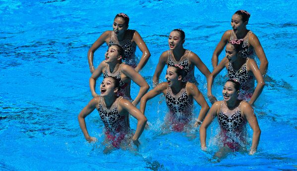 شناگران چین در هفدهمین مسابقات جهانی ورزش های آبی در بوداپست - اسپوتنیک ایران  