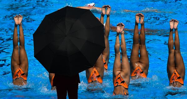 شناگران کره شمالی در هفدهمین مسابقات جهانی ورزش های آبی در بوداپست - اسپوتنیک ایران  