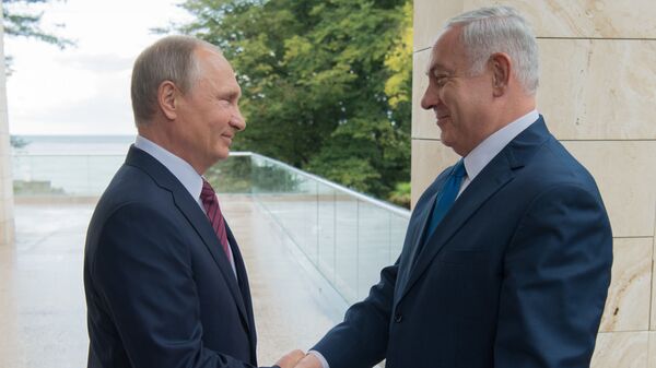 Президент РФ Владимир Путин и премьер-министр Израиля Биньямин Нетаньяху во время встречи - اسپوتنیک ایران  