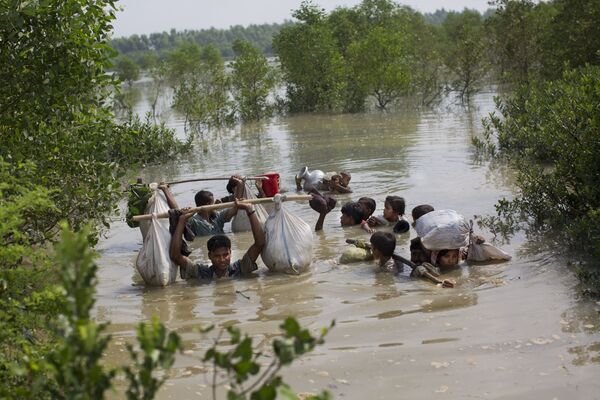 پناهجویان روهینگیا در  مرز میانمار و بنگلادش - اسپوتنیک ایران  