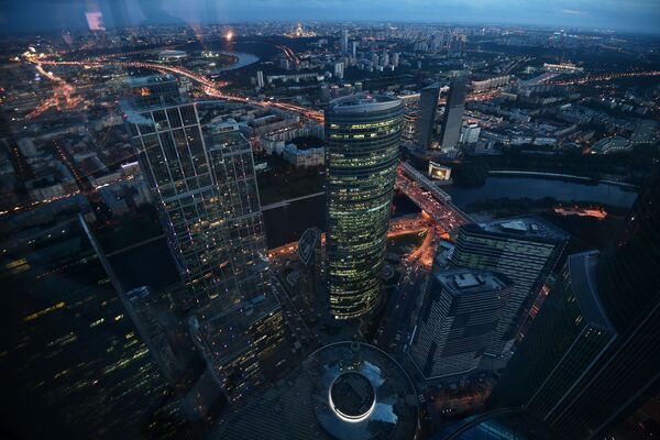 نمای شهر مسکو از طبقه 89  مجتمع تجاری مسکو سیتی، مکانی که بلندترین سکوی بازدید در اروپا ساخته می شود - اسپوتنیک ایران  
