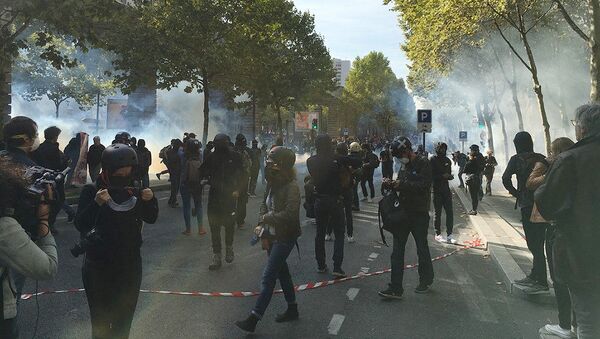 در پاریس معترضان علیه سیاست های مکرون تجمع کردند - اسپوتنیک ایران  
