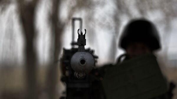 Солдат с оружием на контрольно-пропускном пункте у Харькова - اسپوتنیک ایران  