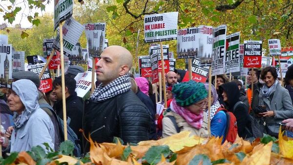 راهپیمایی در حمایت از فلسطینی ها در لندن - اسپوتنیک ایران  