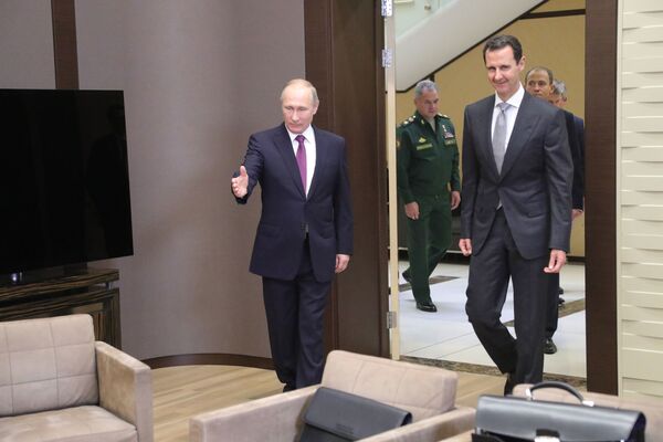 دیدار ولادیمیر پوتین رئیس جمهور روسیه و بشار اسد رئیس جمهور سوریه در سوچی - اسپوتنیک ایران  