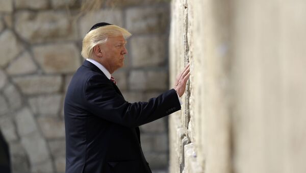 دونالد ترامپ رئیس جمهور آمریکا کنار دیوار گریان در اورشلیم - اسپوتنیک ایران  