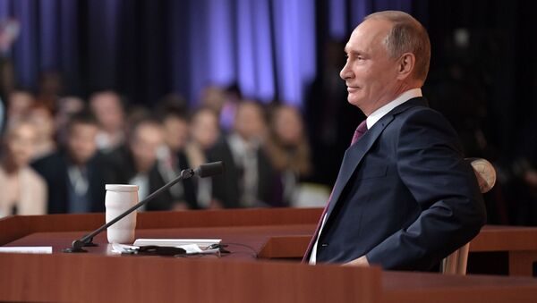 کنفرانس بزرگ خبری سالانه ولادیمیر پوتین رئیس جمهور روسیه - اسپوتنیک ایران  