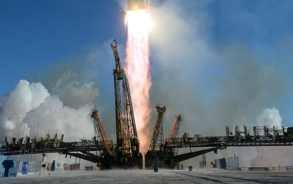 پرتاب موشک حامل « سایوز - اف گ» حامل سفینه سرنشین دارد «سایوز-ام اس-07» از پایگاه فضایی بایکانور - اسپوتنیک ایران  