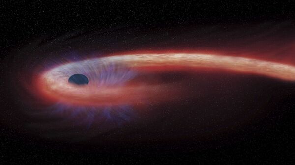 Художественное изображение черной дыры в созвездии Девы, поглощающей рекордные количества материи - اسپوتنیک ایران  