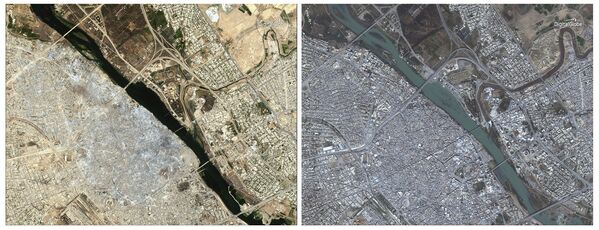 تصاویر ماهواره ای از موصل در ژوییه 2017 و نوامبر 2015 - اسپوتنیک ایران  
