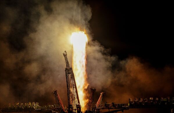 پرتاب موشک حامل «سایوز اف گ» با سفینه «سایوز ام سی ۰۸» در پایگاه فضایی بایکنور - اسپوتنیک ایران  