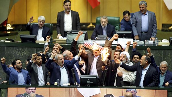 انتقاد نماینده مجلس ایران به آتش زدن پرچم آمریکا - اسپوتنیک ایران  
