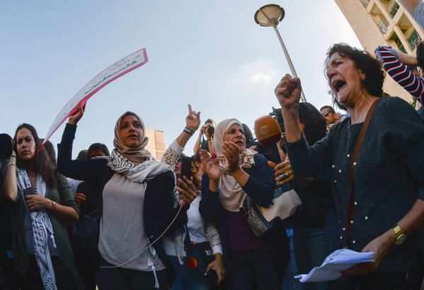 تظاهرات خیابانی در فلسطین در مخالفت با انتقال سفارت آمریکا به اورشلیم - اسپوتنیک ایران  