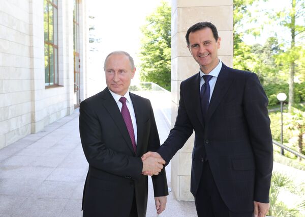 دیدار رئیس جمهور روسیه ولادیمیر پوتین و بشار اسد رئیس جمهور سوریه در سوچی - اسپوتنیک ایران  