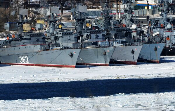 کشتی های ناوگان «آلباتروس» در جشن ناوگان اقیانوس آرام نیروی دریایی روسیه - اسپوتنیک ایران  