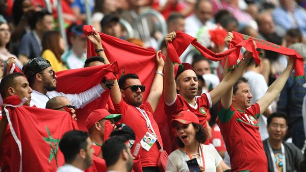 Болельщики сборной Марокко во время матча группового этапа чемпионата мира по футболу между сборными Марокко и Ирана - اسپوتنیک ایران  