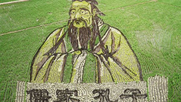 پرتره کونفسیوس در مزرعه برنج چین - اسپوتنیک ایران  