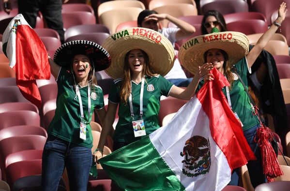 هواداران تیم ملی مکزیک قبل از آغاز بازی بین مکزیک و آلمان - اسپوتنیک ایران  