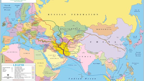 نقشه کریدورهای ریلی بین المللی که از از خاک ایران عبور می کنند - اسپوتنیک ایران  