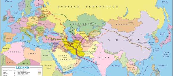نقشه کریدورهای ریلی بین المللی که از از خاک ایران عبور می کنند - اسپوتنیک ایران  