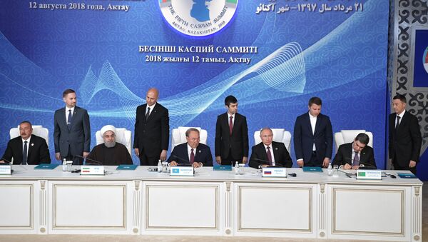 Президент РФ В. Путин принял участие в V Каспийском саммите в Актау - اسپوتنیک ایران  