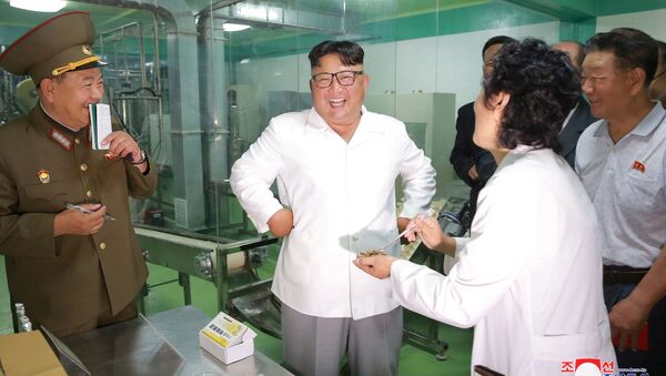کیم جونگ اون رهبر کره شمالی در کارخانه کره شمالی - اسپوتنیک ایران  