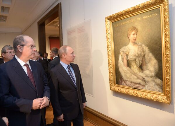 Князь Монако Альбер II и Президент России Владимир Путин в Третьяковской галерее - اسپوتنیک ایران  