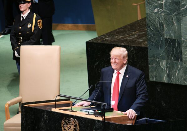 دونالد ترامپ رئیس جمهور آمریکا در مجمع عمومی سازمان ملل متحد - اسپوتنیک ایران  