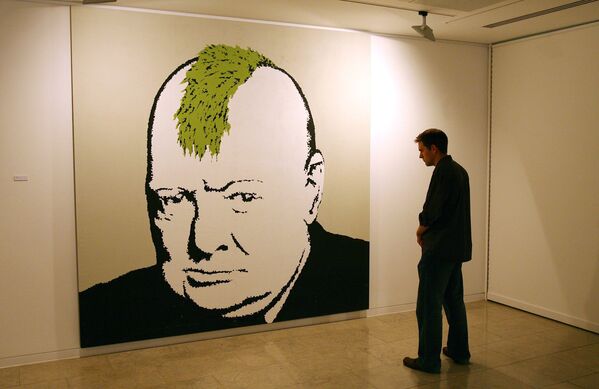 پرتره چرچیل در لندن اثر نقاش بنکسی - اسپوتنیک ایران  