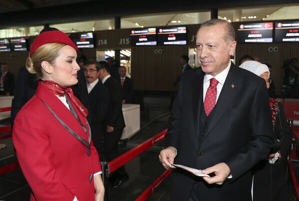 رجب طیب اردوغان در مراسم رسمی افتتاح فرودگاه جدید استانبول - اسپوتنیک ایران  