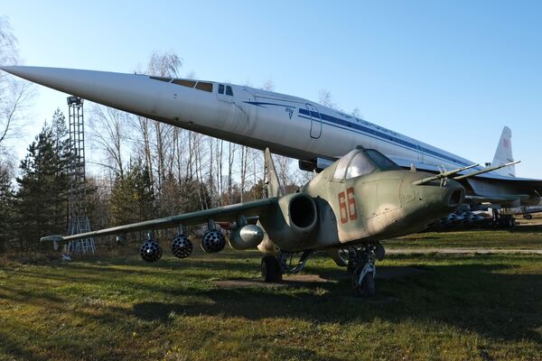 هواپیماهای «تو-144 و سو-25» کلکسیون موزه نیروی هوایی روسیه در شهر «مونینو» حومه مسکو - اسپوتنیک ایران  