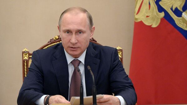 Президент России Владимир Путин на заседании Совета безопасности РФ в Кремле - اسپوتنیک ایران  
