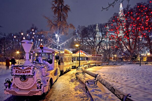 شب زمستانی شهر وین در اتریش - اسپوتنیک ایران  