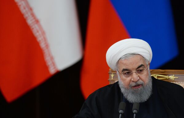 حسن روحانی، رئیس جمهور ایران در اجلاس سه جانبه در خصوص حل و فصل بحران سوریه - اسپوتنیک ایران  