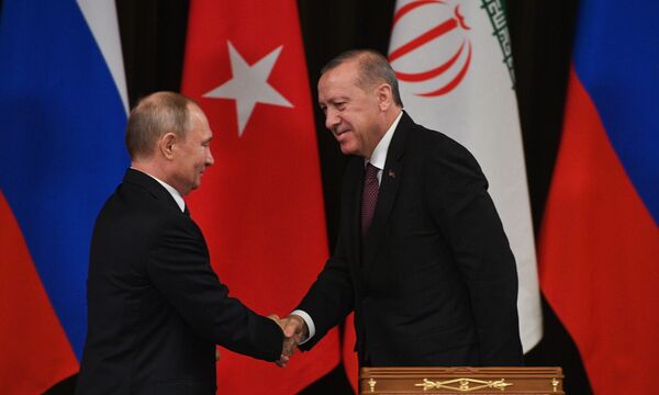 روسای جمهور روسیه و ترکیه در اجلاس سه جانبه در خصوص حل و فصل بحران سوریه - اسپوتنیک ایران  