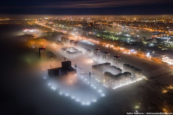 مه بر فراز شهر نووسیبیرسک - اسپوتنیک ایران  