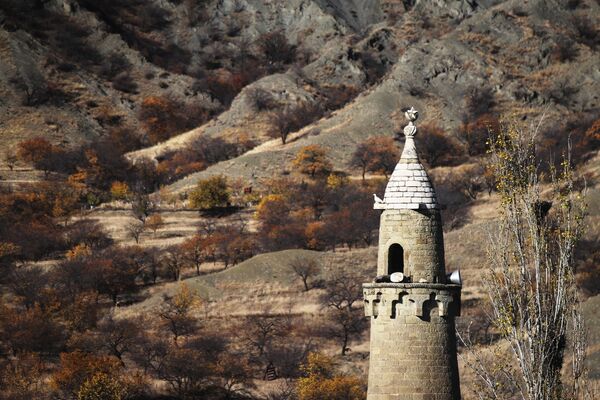 مناره مسجد در روستای کارودا منطقه گونیبسکی جمهوری داغستان - اسپوتنیک ایران  