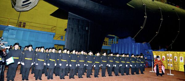 Церемония вывода АПЛ Новосибирск из эллинга АО ПО Севмаш Церемония вывода АПЛ Новосибирск из эллинга АО ПО Севмаш - اسپوتنیک ایران