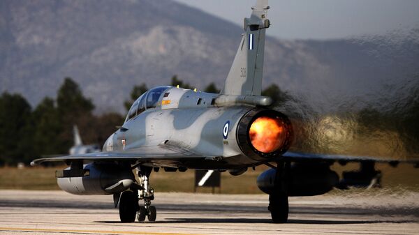 (File) An Mirage 2000-5 takes off at Tanagra Air Force base, north of Athens, Greece on Tuesday, Jan. 20, 2009 - اسپوتنیک ایران  